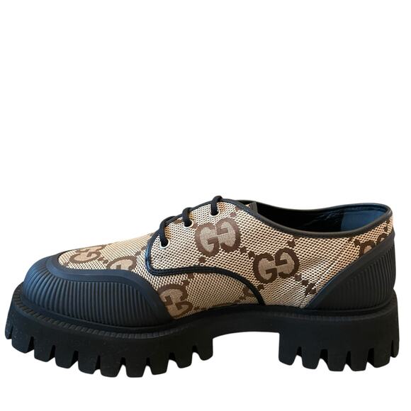 Gucci Maxi GG Supreme Shoes Camel Ebony Canvas Chunky Men\'s 11.5 | US 12 NEW main image 4
